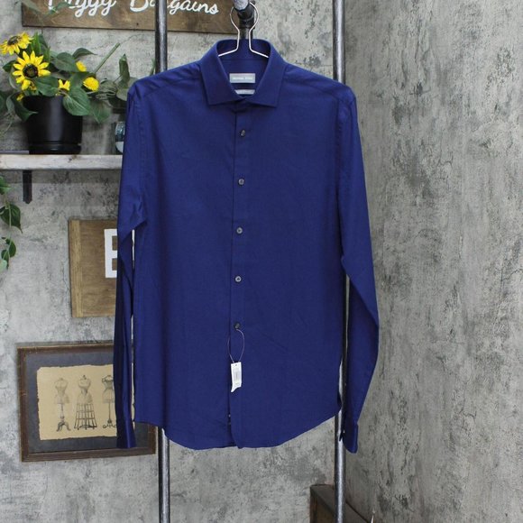 Michael Kors Other - Michael Kors Men Slim-Fit Blue Long-Sleeve Stretch Dress Shirt Blue M 15 34/35